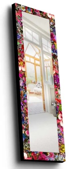 Fali tükör 120x40 cm fenyő/Virágok