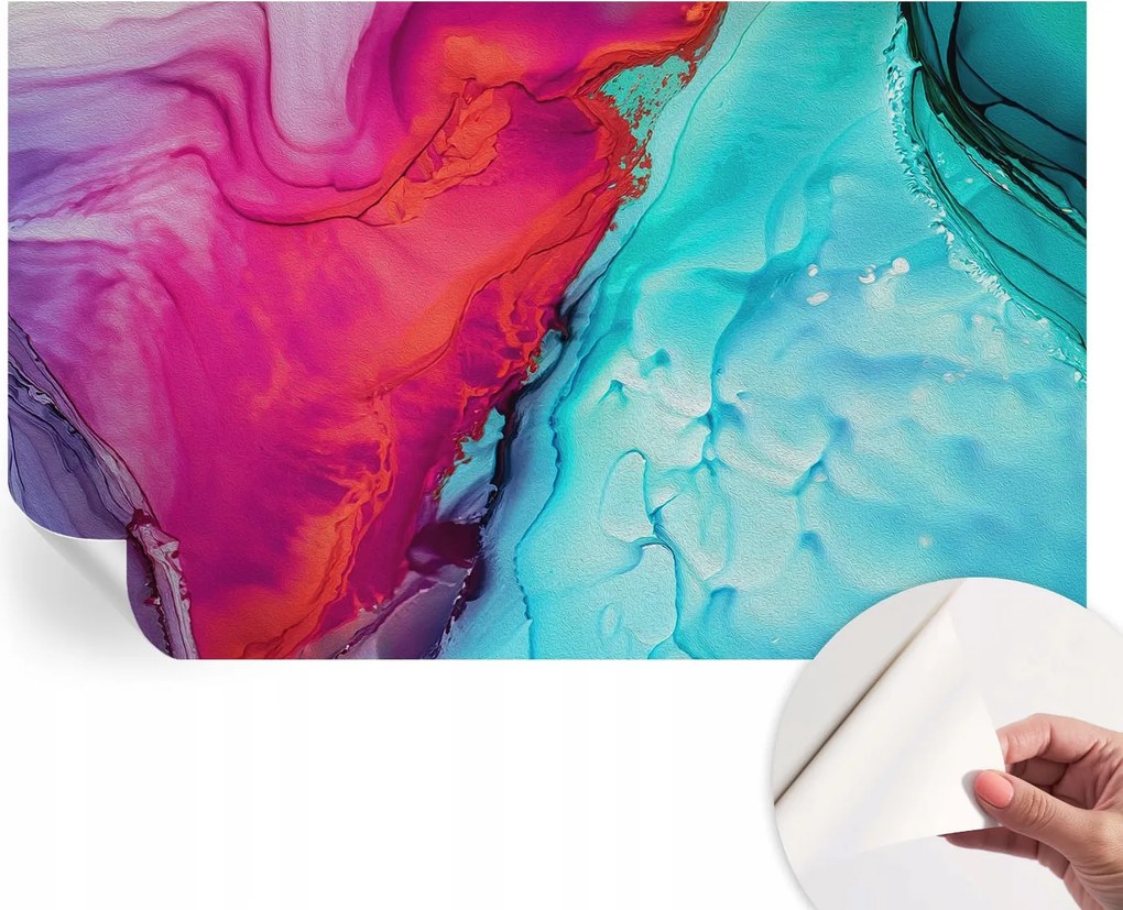 Dekoratív öntapadós fotótapéta Hálószobába Színes hullám 416x254 cm