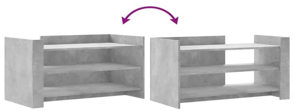 betonszürke szerelt fa dohányzóasztal 100 x 50 x 50 cm