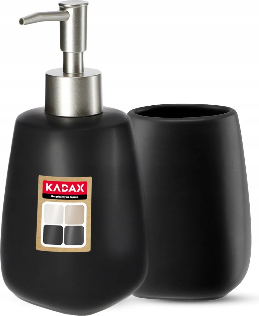 Fürdőszobai Wc Szett Fürdőszobai Szappanadagoló Bögre Fekete Kerámia 2in1