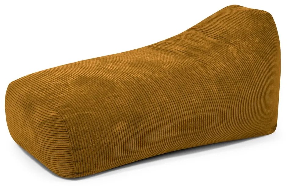 Mustársárga kordbársony babzsákfotel Snug Long 140 – SLOWDOWN