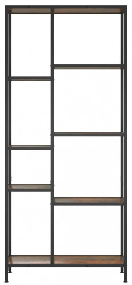acél és szerelt fa könyvespolc 80x30x180 cm