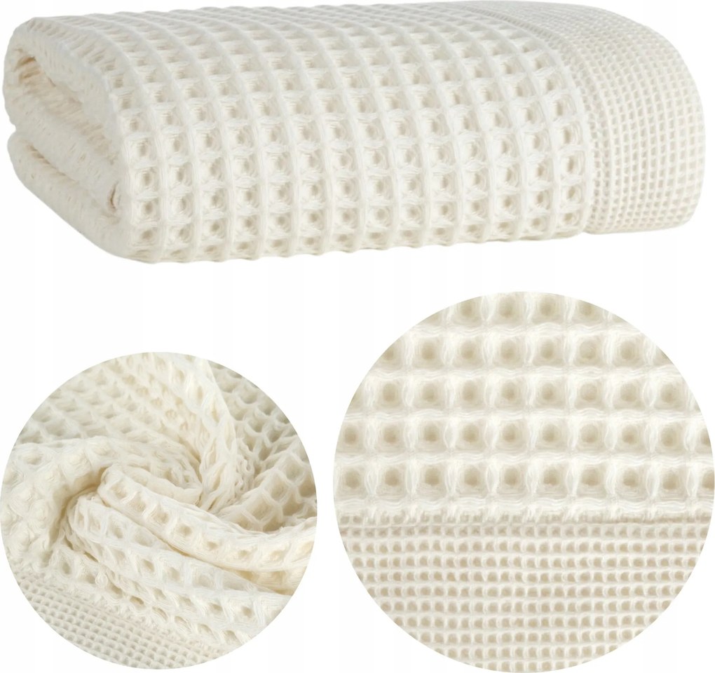 Melo Fürdőlepedő 50x90 cm krémszínű pamut vastag nedvszívó puha spa