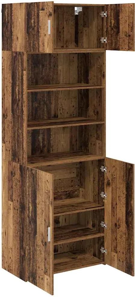 vidaXL Tárolószekrény Öreg fa 80 x 42,5 x 225 cm Faanyag