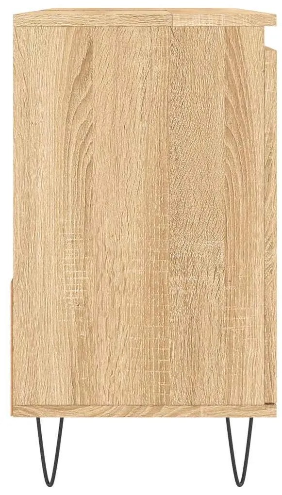 sonoma tölgy színű szerelt fa fürdőszobaszekrény 65x33x60 cm