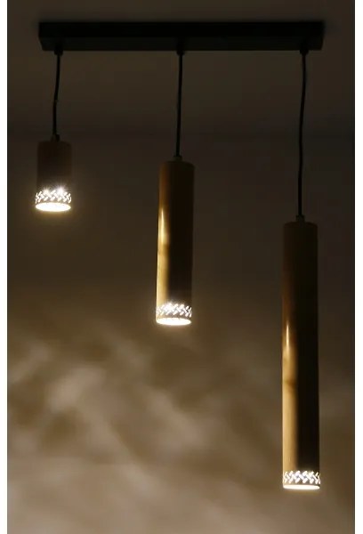 Csillár zsinóron TUBO 3xGU10/25W/230V fa