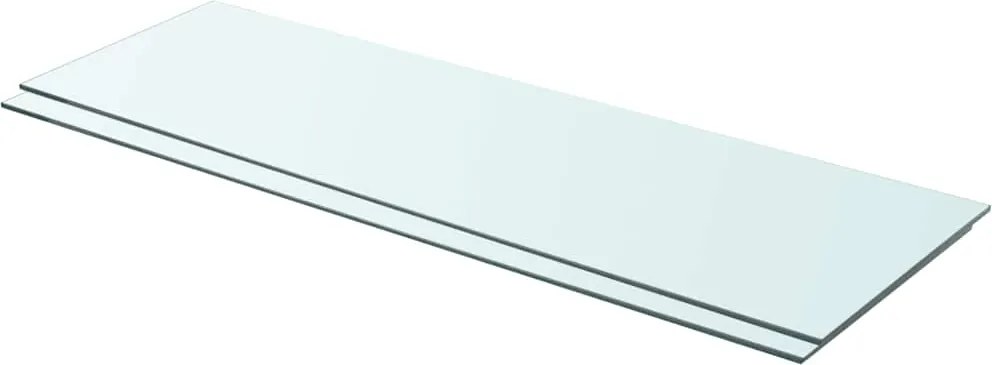 vidaXL 2 db átlátszó üveg paneles polc 90 x 30 cm