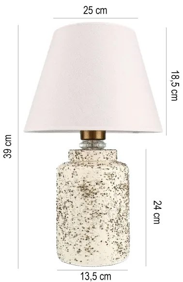 Asztali lámpa RAMZES 1xE27/40W/230V fehér/bézs