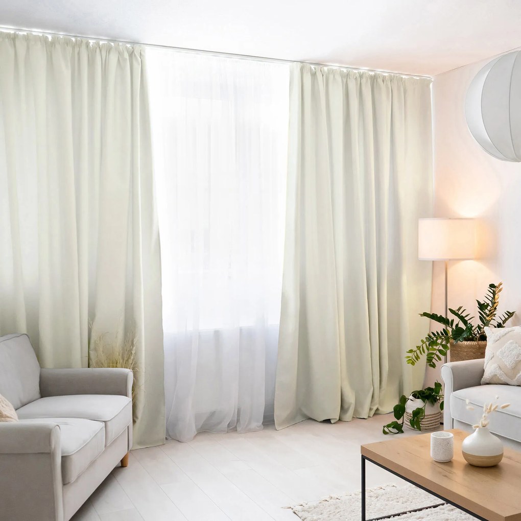 Goldea sötétítő függöny blackout - homok színű 270x200 cm