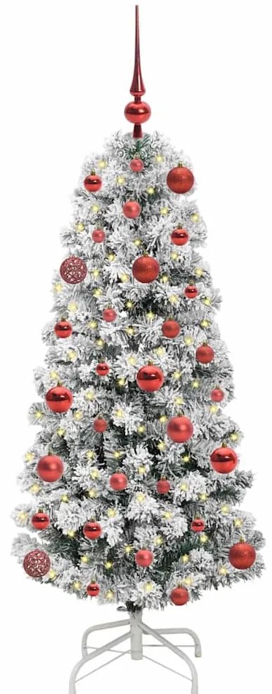 Műanyag Hajtogatós Karácsonyfa 150 LED-del Zöld és fehér 120 cm