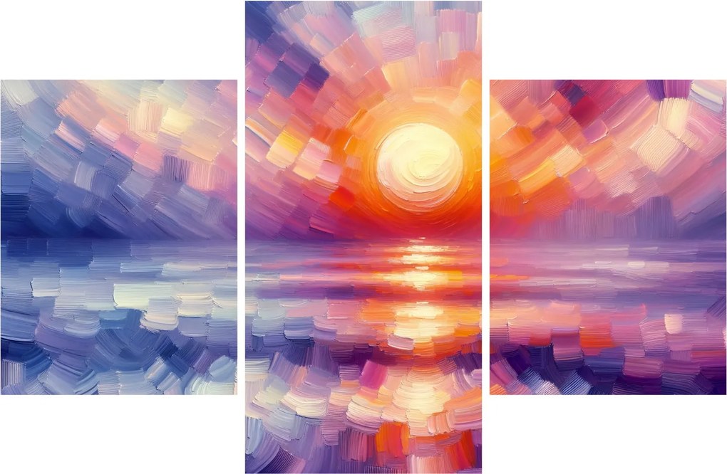 Kép - Színes művészi naplemente (90x60 cm)