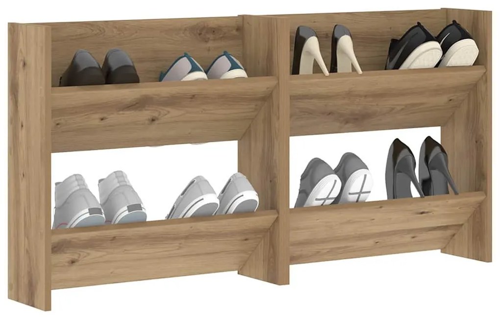 Fali cipőtartó 2 pcs Artisan tölgy 60 x 18 x 60 cm Faanyag