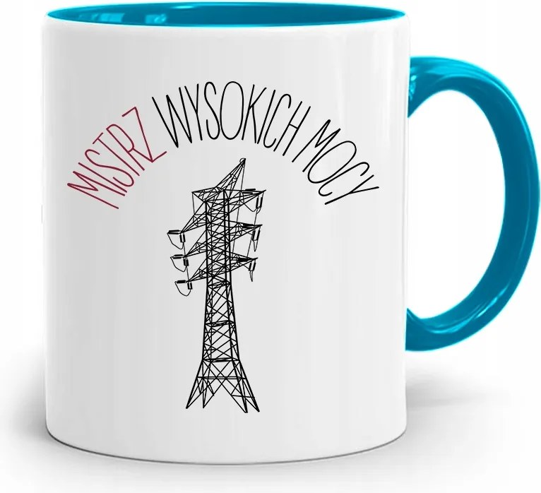 Kék Bögre Villanyszerelőnek Nagy Teljesítményű Mester, fényképes nyomattal