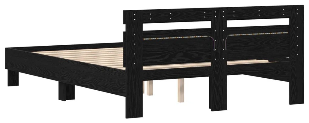 Fekete Tölgy Ágykeret Fekete tölgy Tömör tölgyfa 150 x 200 cm