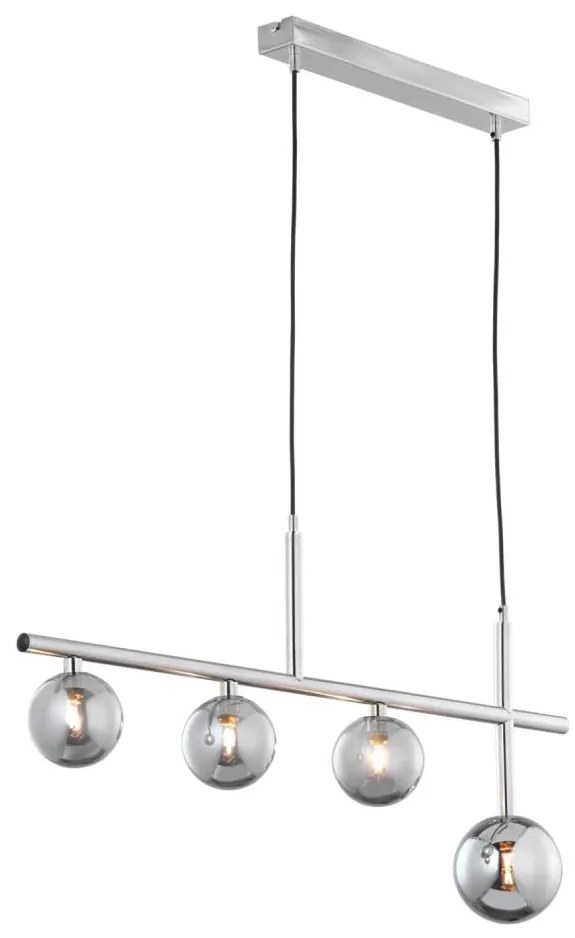 Jupiter 1902 - NEPTUN kábelen függő csillár 4xG9/14W/230V matt króm/füstszürke