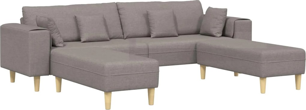 vidaXL Kanapé párnával 3 pcs Tópszínű szövet