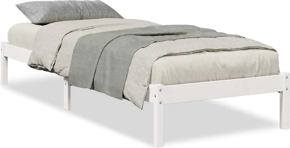vidaXL fehér tömör fenyő extra hosszú ágykeret matrac nélkül 80x210 cm