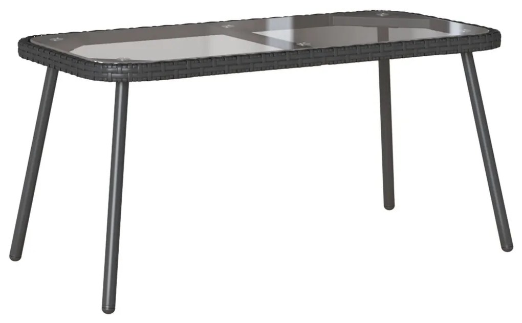 Fekete Dohányzóasztal 90x45x42 cm Polirattan