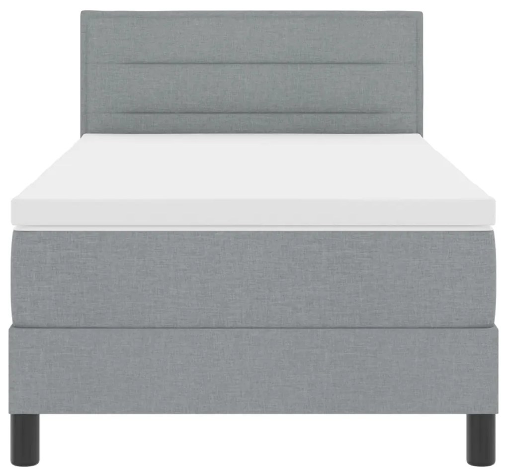 Boxspring Ágy Mattal & LED Világítással Szürke 90x190 cm Szövet