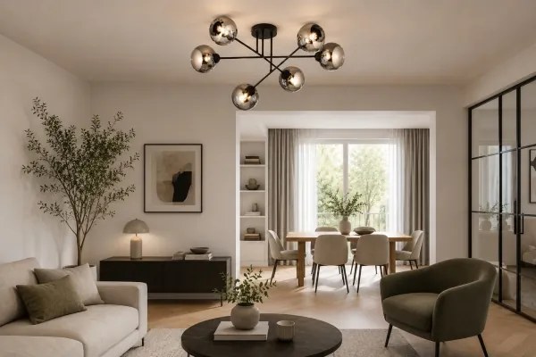Brilagi - Plafonra szerelhető DIOR csillár 6xE27/60W/230V fekete/füstszürke