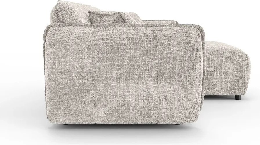 Bézs zsenília sarokkanapé (jobb oldali-heverő résszel) Nelia – Ropez