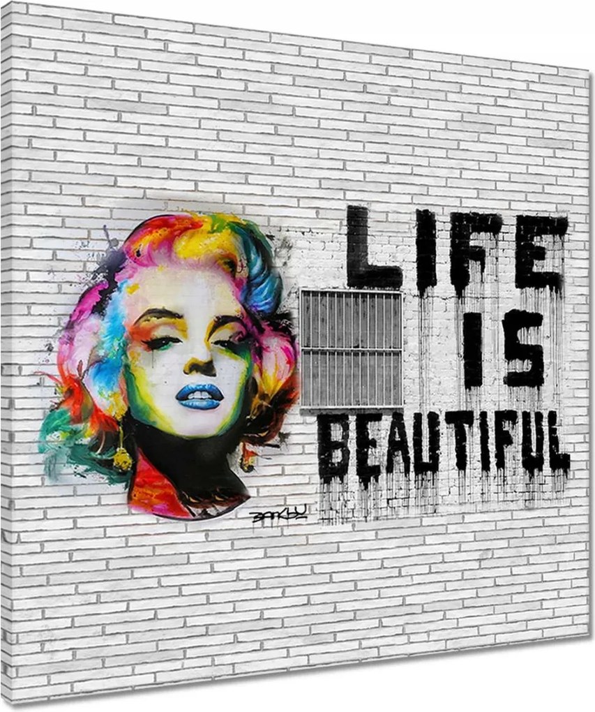 Vászonkép 50x50 Banksy Life is beautiful