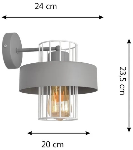 Fali lámpa VOLTA 1xE27/15W/230V szürke