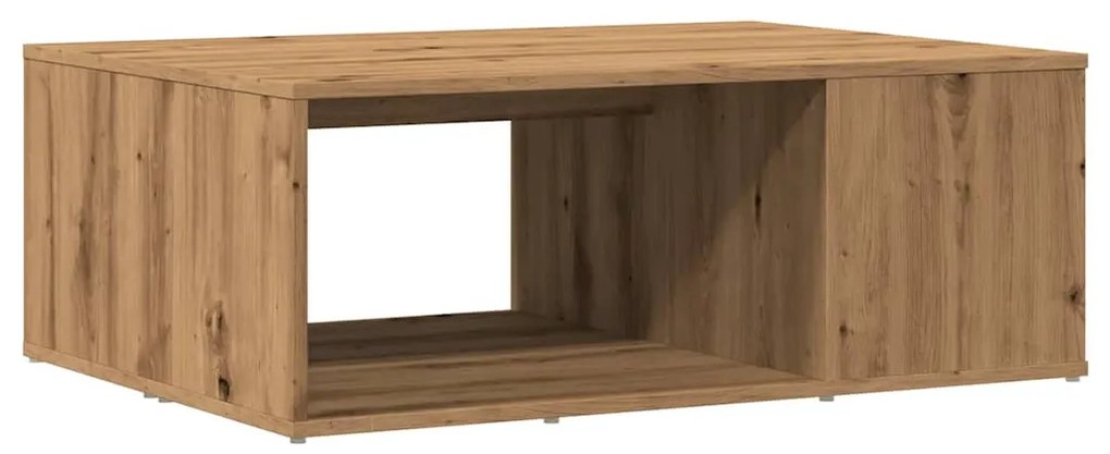 kézműves tölgy színű szerelt fa dohányzóasztal 90x67x33 cm