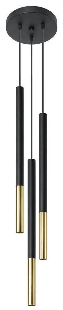 Csillár zsinóron MOSAIC 3xG9/12W/230V fekete/arany