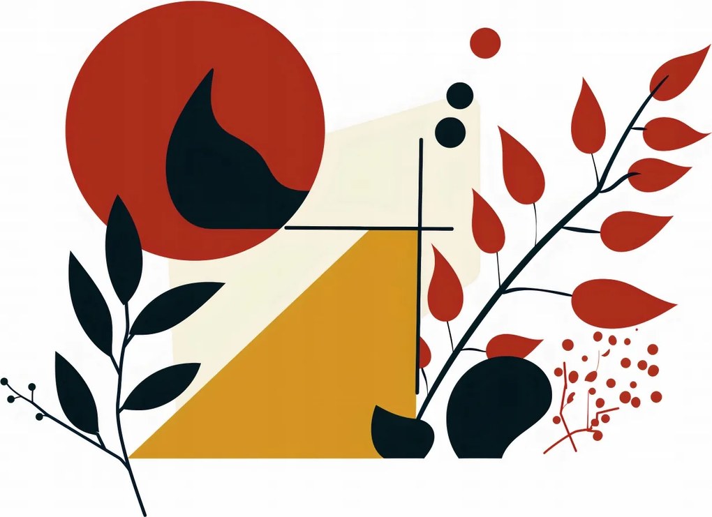 Poszter 84x59,5cm Tűz és növény