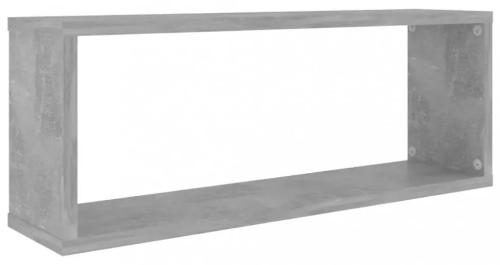 6 db betonszürke szerelt fa négyszögű fali polc 60 x 15 x 23 cm