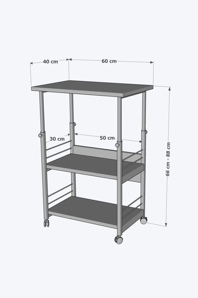 Gurulós tárolóállvány, 60 cm – TR298GNS3103