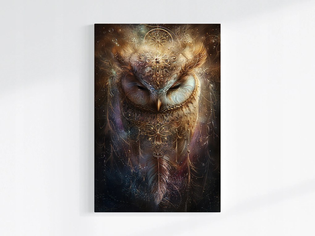 Vászonkép Canvas Madár Bagoly Bölcsesség Boho Fantasy Mágia Szimbólum 40x60
