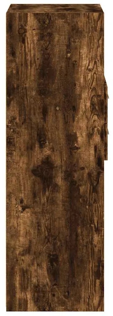 füstös tölgy színű szerelt fa magasszekrény 30 x 42,5 x 124 cm