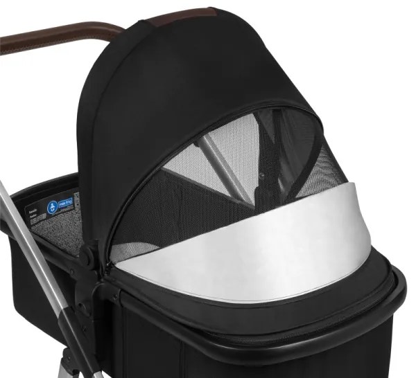 Lionelo - Kombinált 3 az 1-ben babakocsi AMBER fekete ezüst