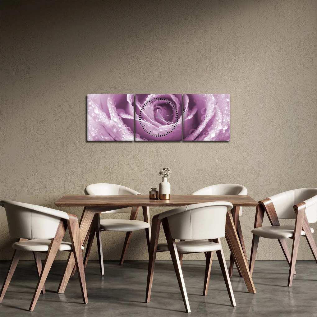 Egy rózsa virág részlete (órával) (90x30 cm)