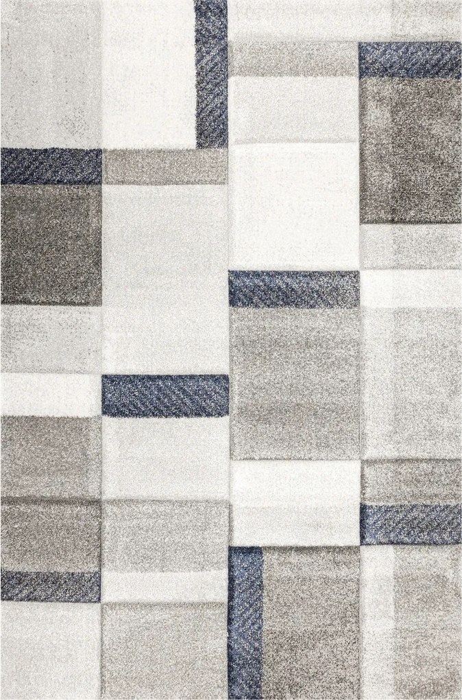 Szürke Sötétkék Szőnyeg Hálószobába Puha Gyapjú Kandy 200x290 cm