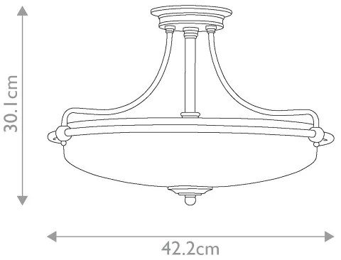 Elstead QZ-GRIFFIN-SFS-PN - Felületre szerelhető csillár GRIFFIN 3xE27/100W/230V bronz