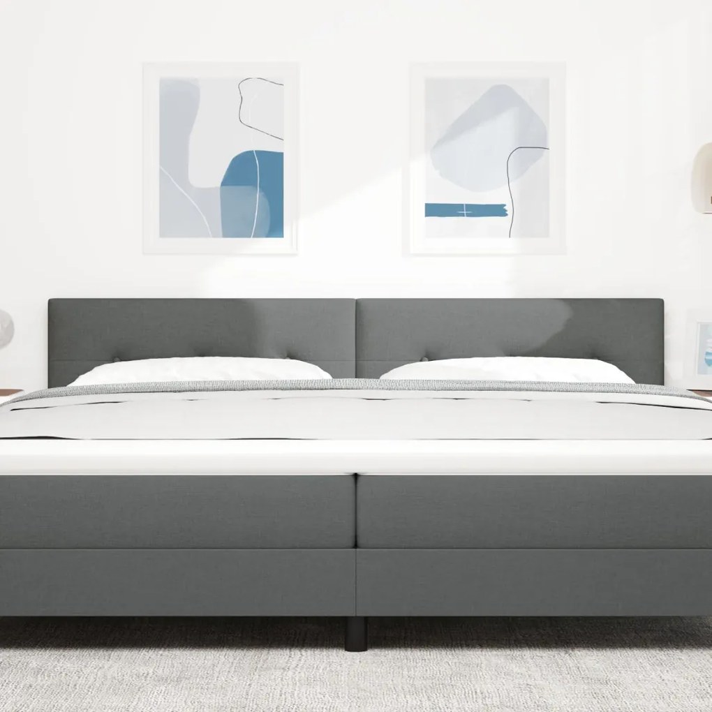 Fejtámla Gombos Párnázott Sötétszürke 200 cm Textil