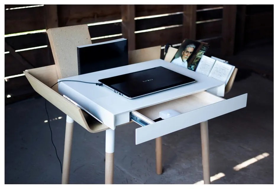 My Writing Desk fehér íróasztal 1 fiókkal - EMKO