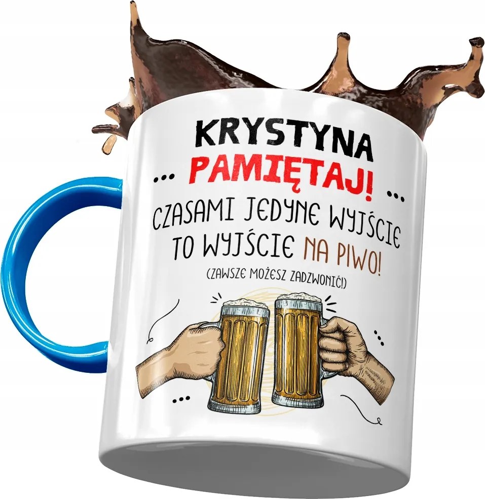 Kék Bögre Krisztina Barátnőnek Ajándék Nyomtatott Fotóval