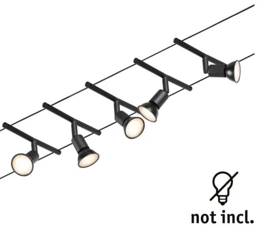 Paulmann 94446 - 5x GU5,3/10W SALT spotlámpa, 230V, fekete