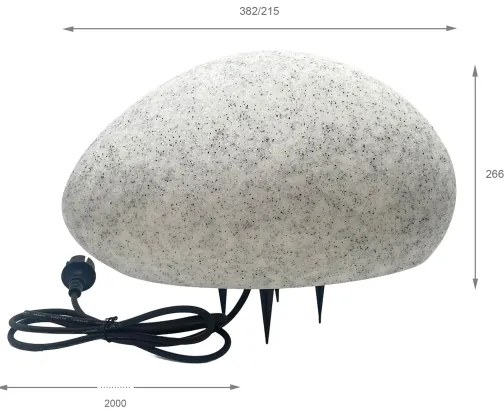 Kültéri dekoratív lámpatest LUMISTONE 1xE27/15W/230V IP65 Ø 38 cm