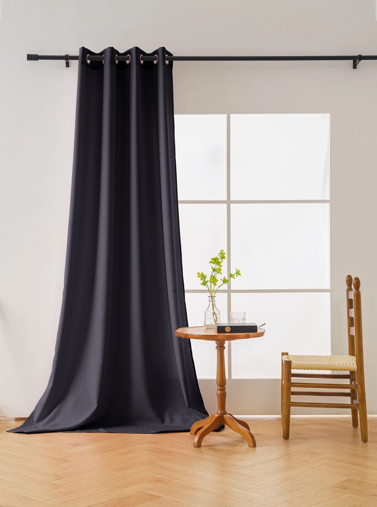 OXFORD sötétszürke függöny 140x250 cm Felfüggesztés: Fém gyűrűk
