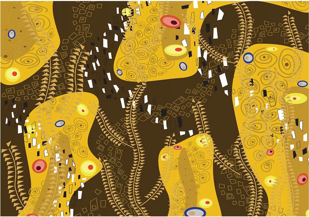 Fotótapéta flizelina Arany absztrakt Klimt sötétbarna 368x254 +ragasztó