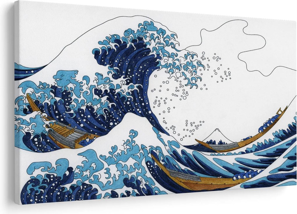 Kép - japán rajz, hullámok (90x60 cm)