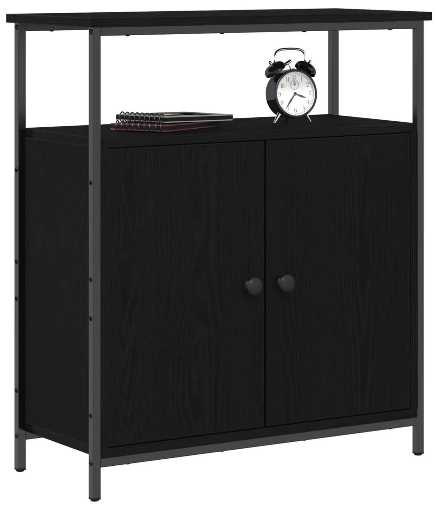 Oldalszekrény Fekete tölgy 70x30x80 cm Műanyag