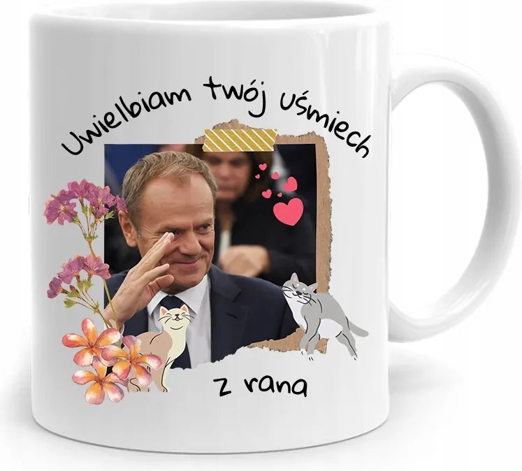 Donald Tusk Bögre Platform Mosoly Reggel, fényképes nyomtatással