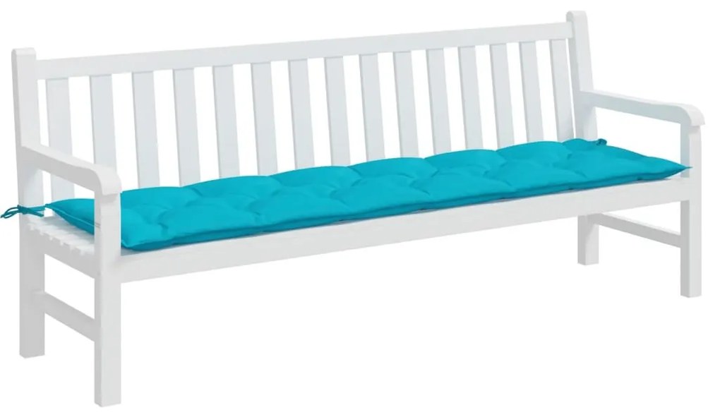 türkizkék szövet kerti padpárna 200x50x7 cm