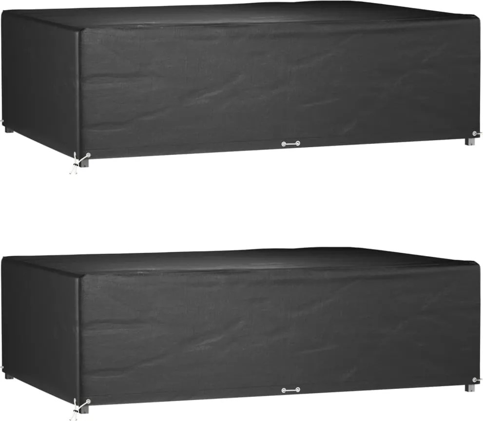 vidaXL 2 db téglalap alakú kerti bútorhuzat 12 fűzőlyukkal 227x152x65